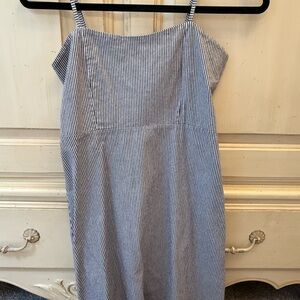 Brandy Melville Blue and White Striped Midi Dress